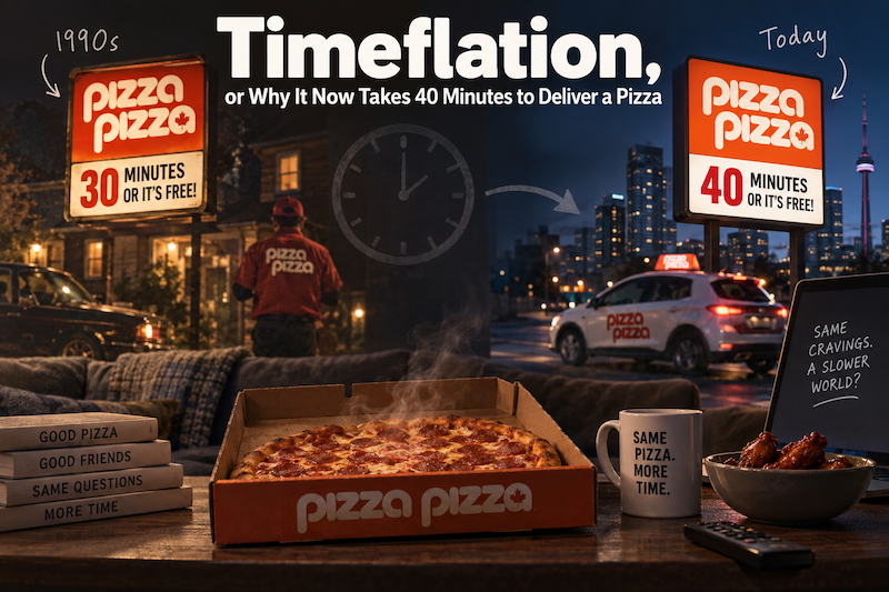 Timeflation, or Why It Now Takes 40 Minutes to Deliver a Pizza