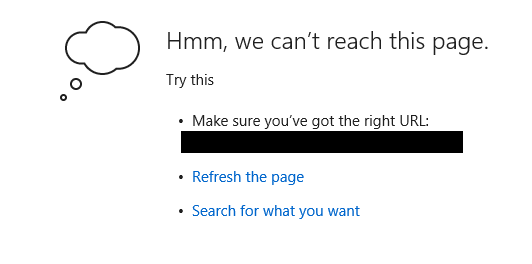 Hmmm... Can't Reach This Page